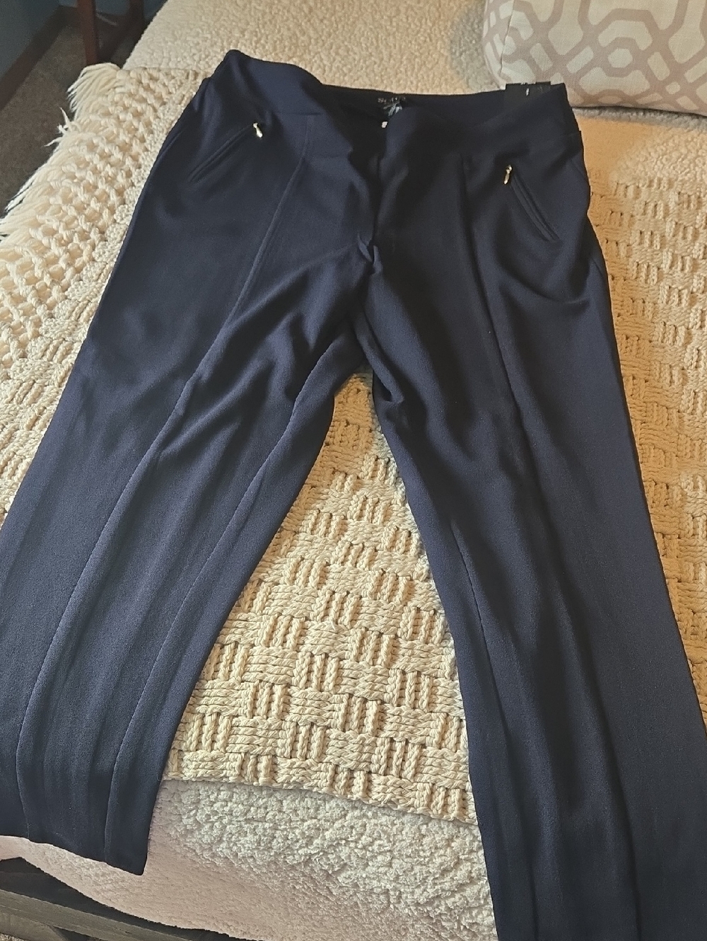 Soho Apparel Navy Straight Leg Women's Dress Pants